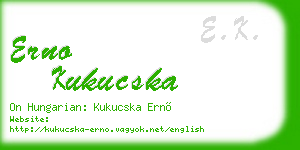 erno kukucska business card